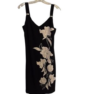 NWT White House Black Market Black and White Floral  Dress
